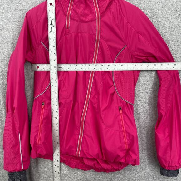 Lululemon Run Inspire Jacket Womens 8 Pink Dual Zipper Water Resistance Hood - Picture 10 of 16